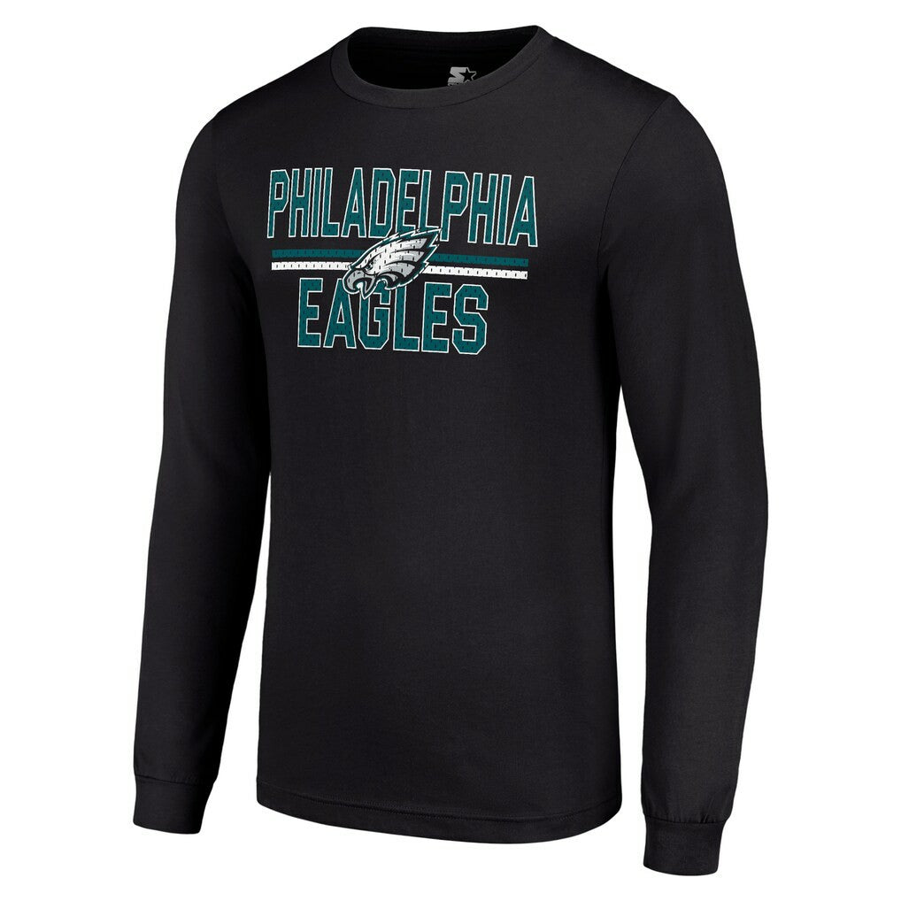 Philadelphia Eagles Starter Team Mesh Print Graphic Long Sleeve T-Shirt - Black sale