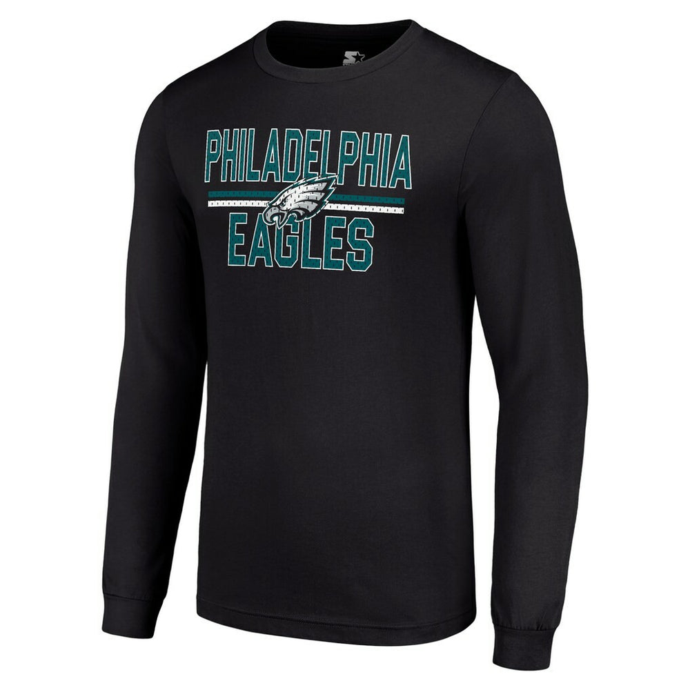 Philadelphia Eagles Starter Team Mesh Print Graphic Long Sleeve T-Shirt - Black sale