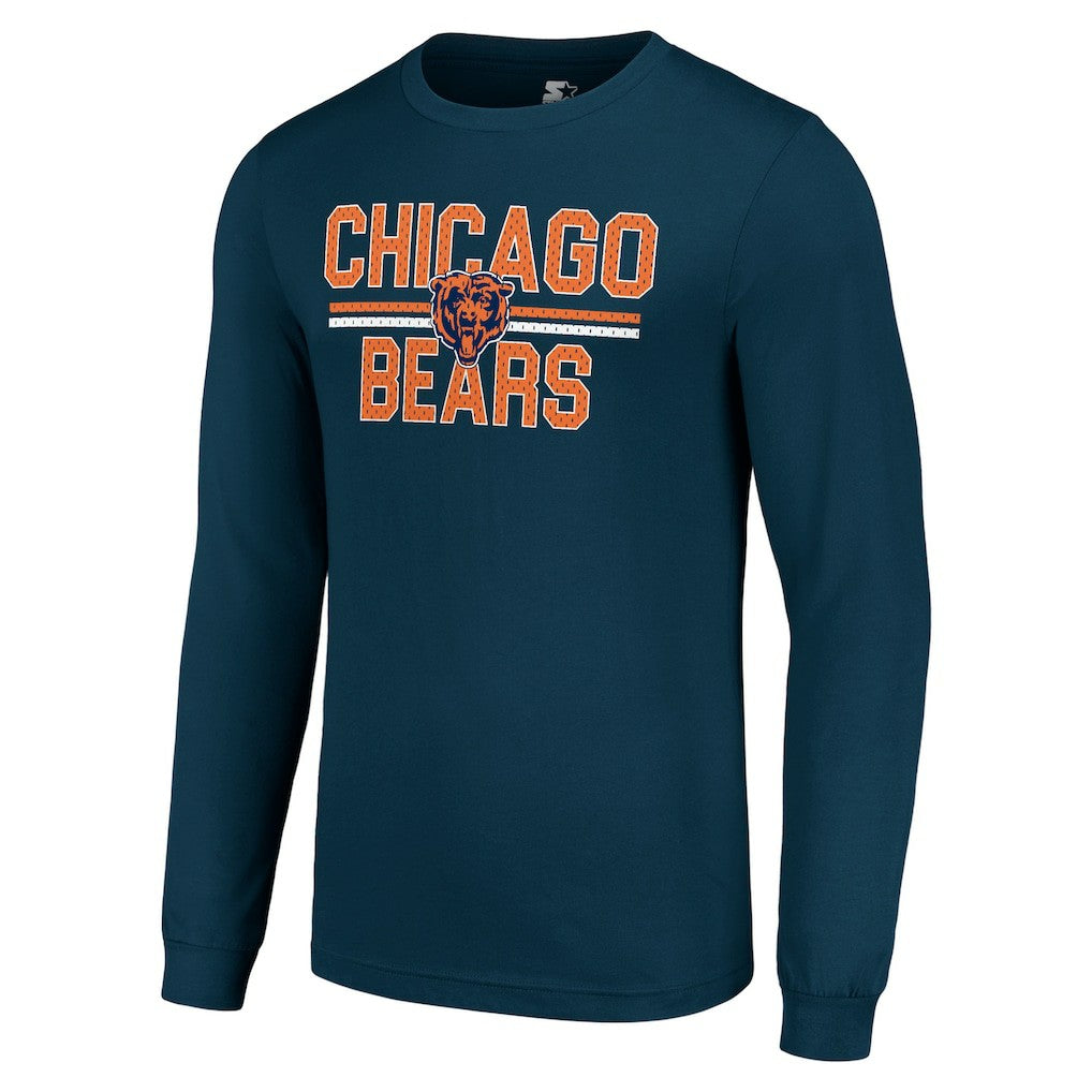 Chicago Bears Starter Team Mesh Print Graphic Long Sleeve T-Shirt - Navy sale