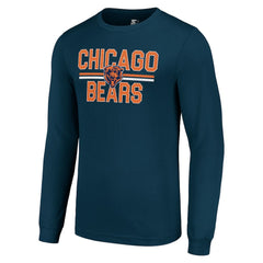 Chicago Bears Starter Team Mesh Print Graphic Long Sleeve T-Shirt - Navy sale