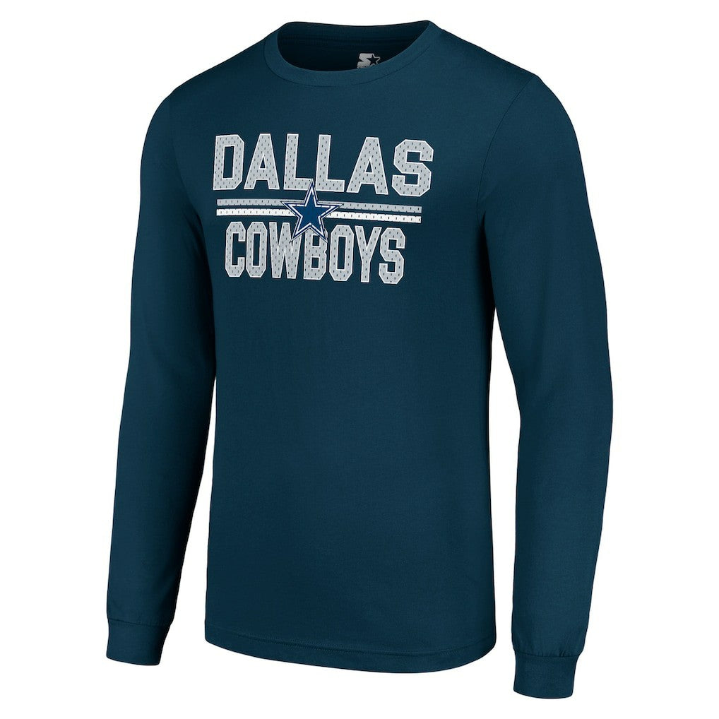 Dallas Cowboys Starter Team Mesh Print Graphic Long Sleeve T-Shirt - Navy cheap