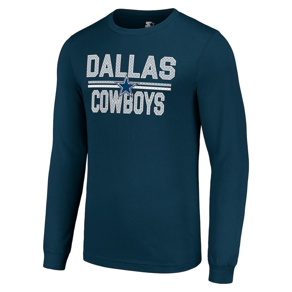 Dallas Cowboys Starter Team Mesh Print Graphic Long Sleeve T-Shirt - Navy cheap