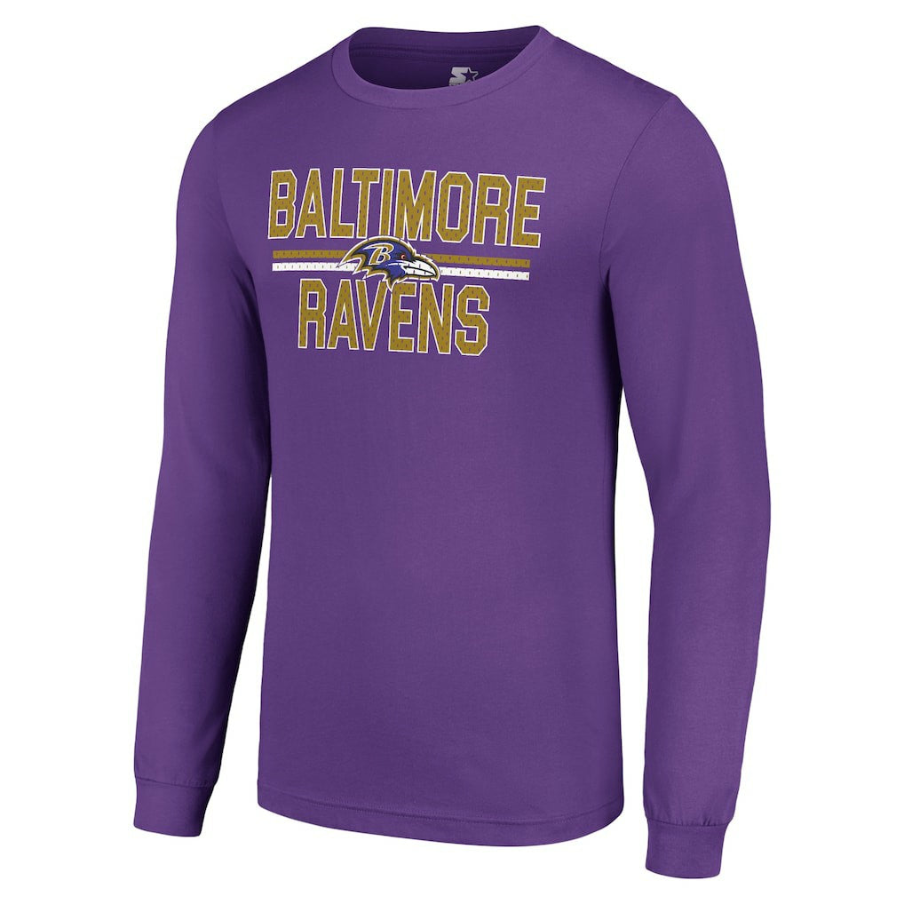 Baltimore Ravens Starter Team Mesh Print Graphic Long Sleeve T-Shirt - Purple outlet