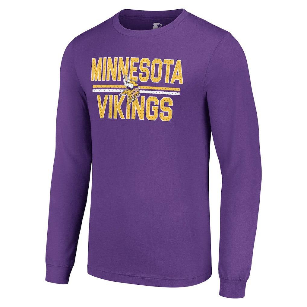 Minnesota Vikings Starter Team Mesh Print Graphic Long Sleeve T-Shirt - Purple sale