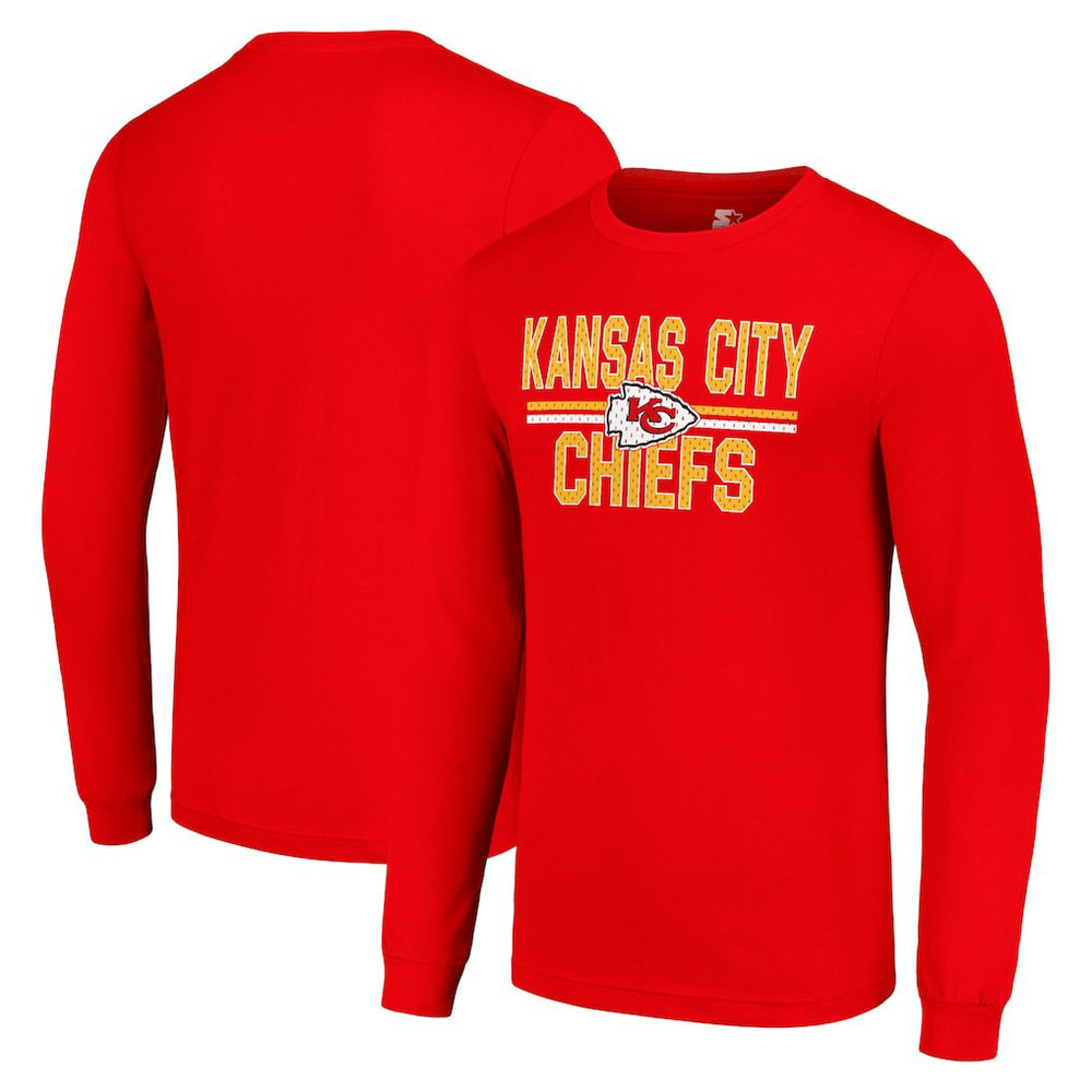 Kansas City Chiefs Starter Team Mesh Print Graphic Long Sleeve T-Shirt - Red discount