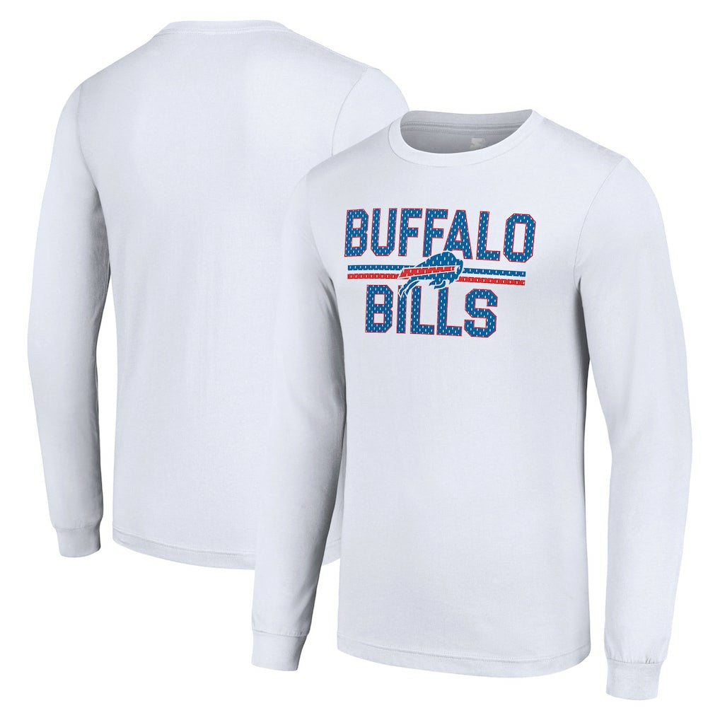 Buffalo Bills Starter Team Mesh Print Graphic Long Sleeve T-Shirt - White sale