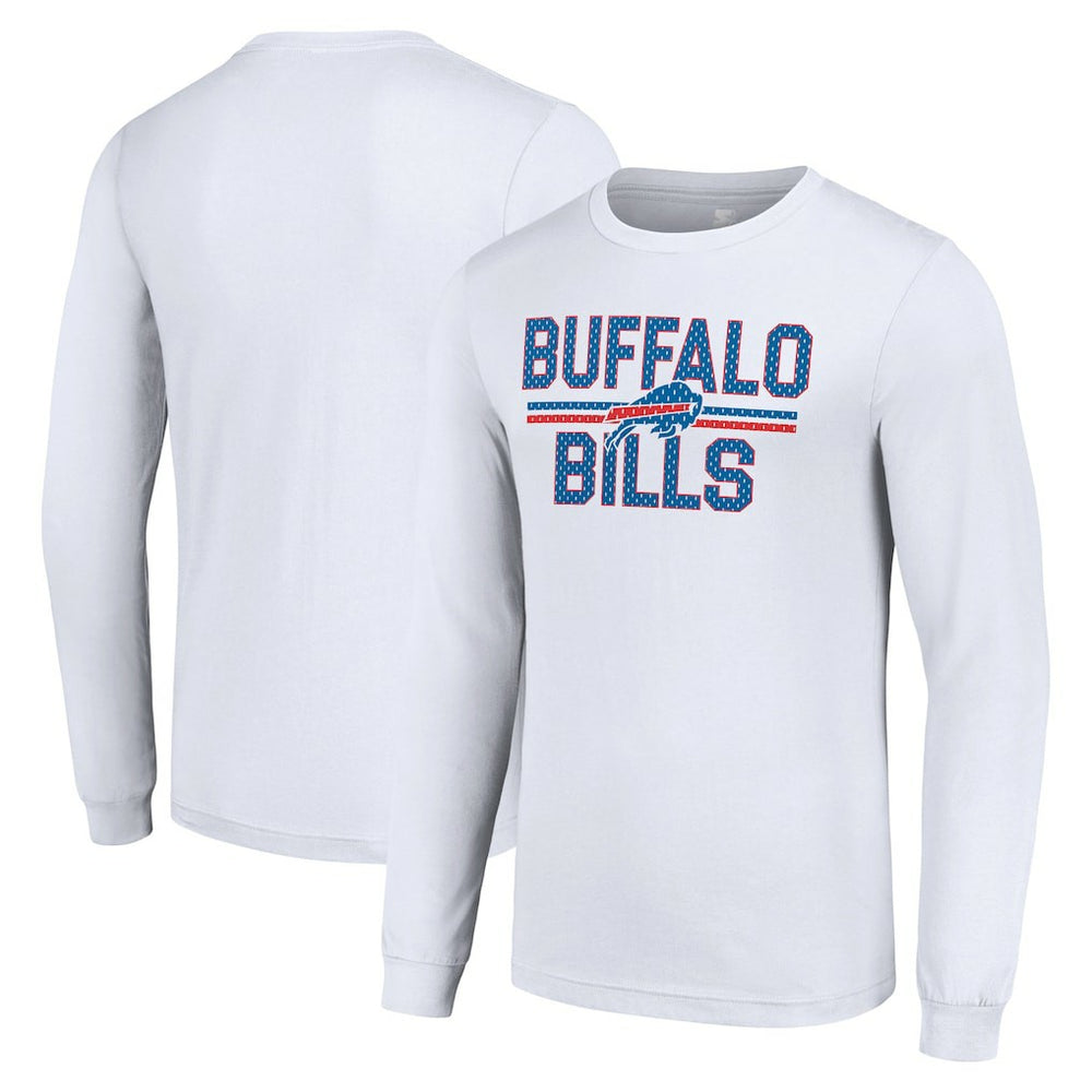 Buffalo Bills Starter Team Mesh Print Graphic Long Sleeve T-Shirt - White sale