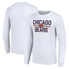 Chicago Bears Starter Team Mesh Print Graphic Long Sleeve T-Shirt - White on sale