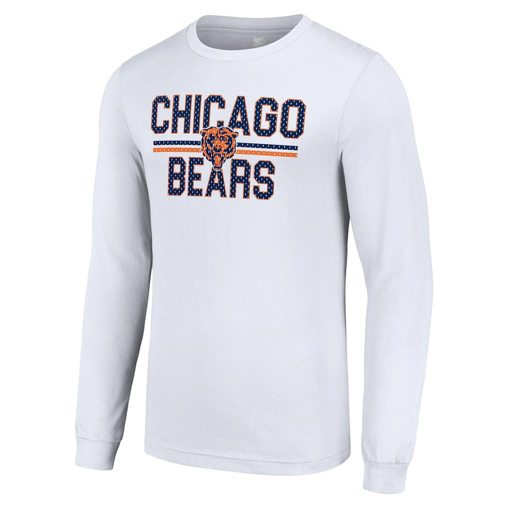 Chicago Bears Starter Team Mesh Print Graphic Long Sleeve T-Shirt - White on sale