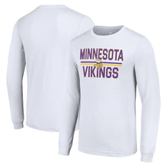 Minnesota Vikings Starter Team Mesh Print Graphic Long Sleeve T-Shirt - White on sale