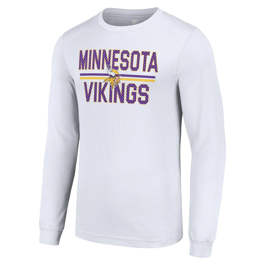 Minnesota Vikings Starter Team Mesh Print Graphic Long Sleeve T-Shirt - White on sale