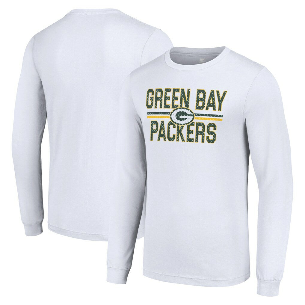 Green Bay Packers Starter Team Mesh Print Graphic Long Sleeve T-Shirt - White sale