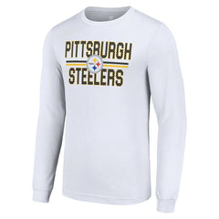 Pittsburgh Steelers Starter Team Mesh Print Graphic Long Sleeve T-Shirt - White outlet