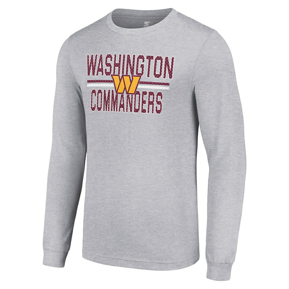 Washington Commanders Starter Team Mesh Print Graphic Long Sleeve T-Shirt - Heather Gray outlet