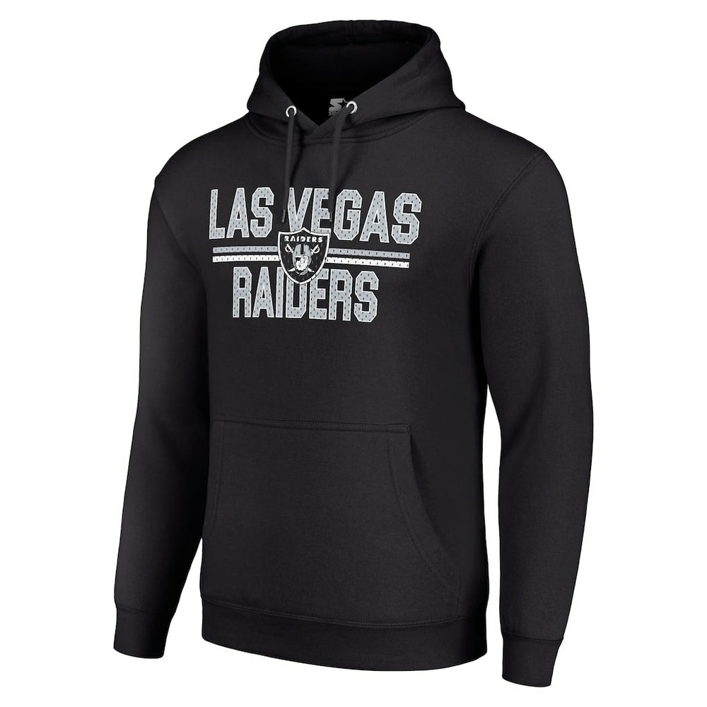 Las Vegas Raiders Starter Unisex Team Mesh Print Graphic Tri-Blend Pullover Hoodie - Black on sale