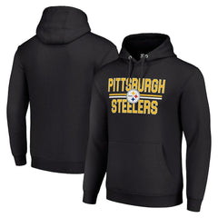 Pittsburgh Steelers Starter Unisex Team Mesh Print Graphic Tri-Blend Pullover Hoodie - Black sale