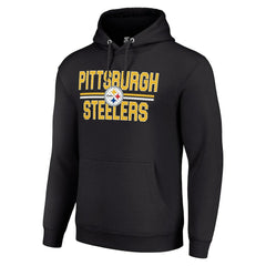 Pittsburgh Steelers Starter Unisex Team Mesh Print Graphic Tri-Blend Pullover Hoodie - Black sale