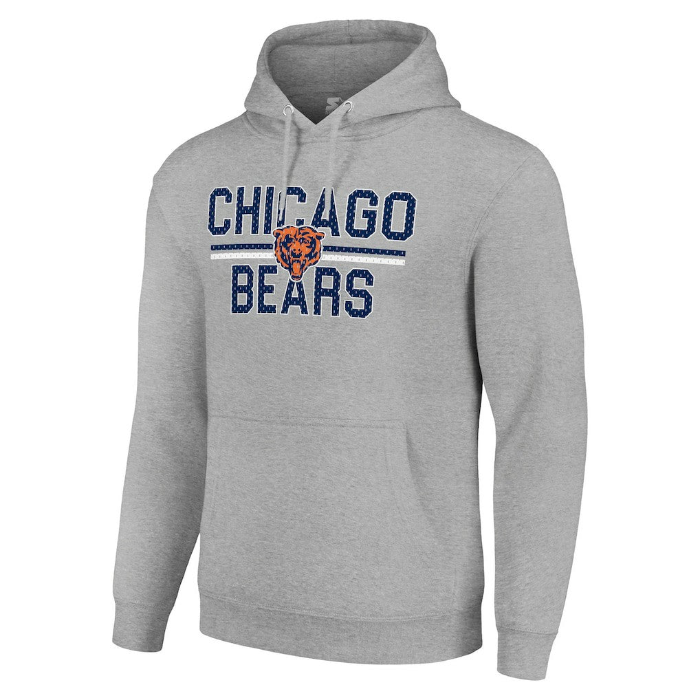 Chicago Bears Starter Unisex Team Mesh Print Graphic Tri-Blend Pullover Hoodie - Heather Gray for sale
