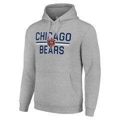 Chicago Bears Starter Unisex Team Mesh Print Graphic Tri-Blend Pullover Hoodie - Heather Gray for sale