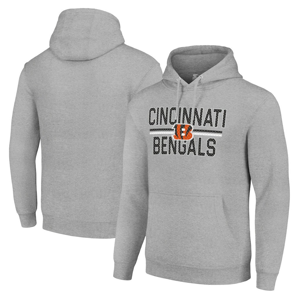 Cincinnati Bengals Starter Unisex Team Mesh Print Graphic Tri-Blend Pullover Hoodie - Heather Gray sale