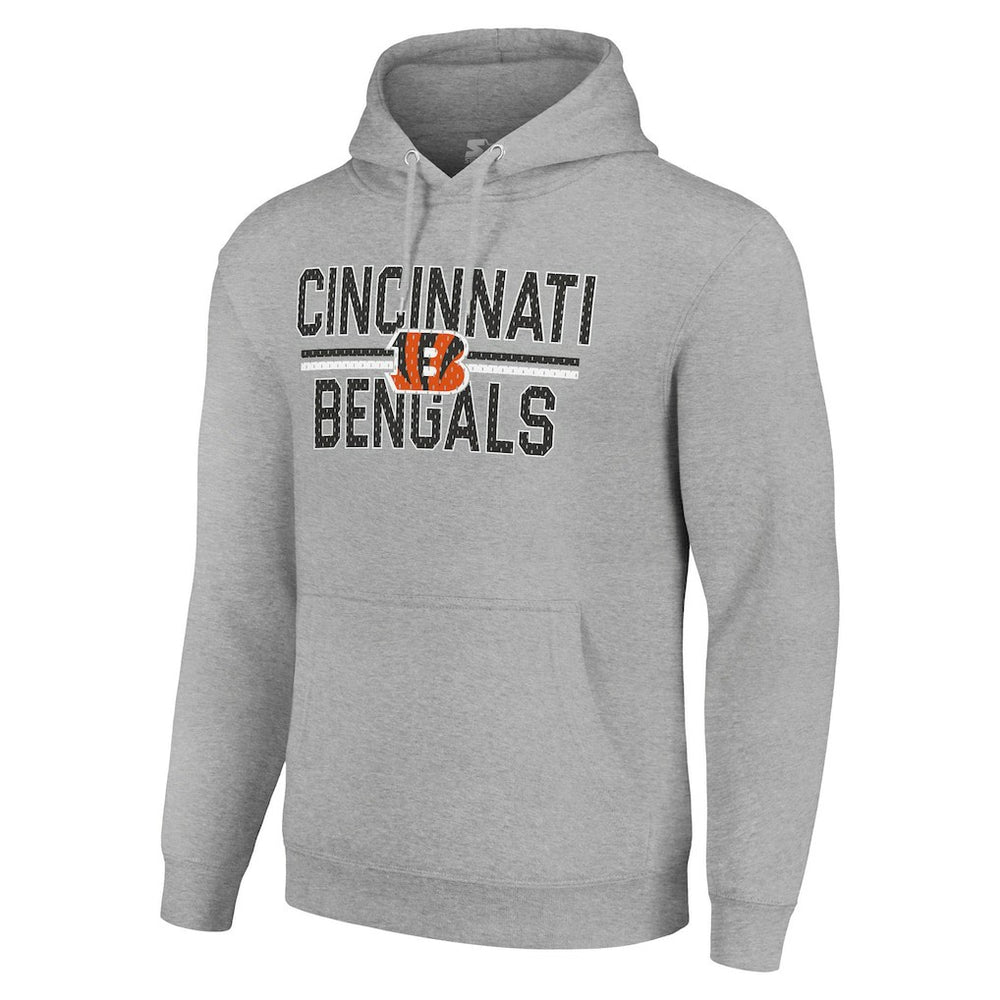 Cincinnati Bengals Starter Unisex Team Mesh Print Graphic Tri-Blend Pullover Hoodie - Heather Gray sale