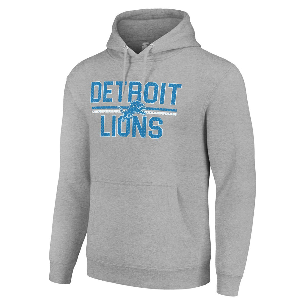 Detroit Lions Starter Unisex Team Mesh Print Graphic Tri-Blend Pullover Hoodie - Heather Gray for sale