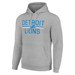 Detroit Lions Starter Unisex Team Mesh Print Graphic Tri-Blend Pullover Hoodie - Heather Gray for sale