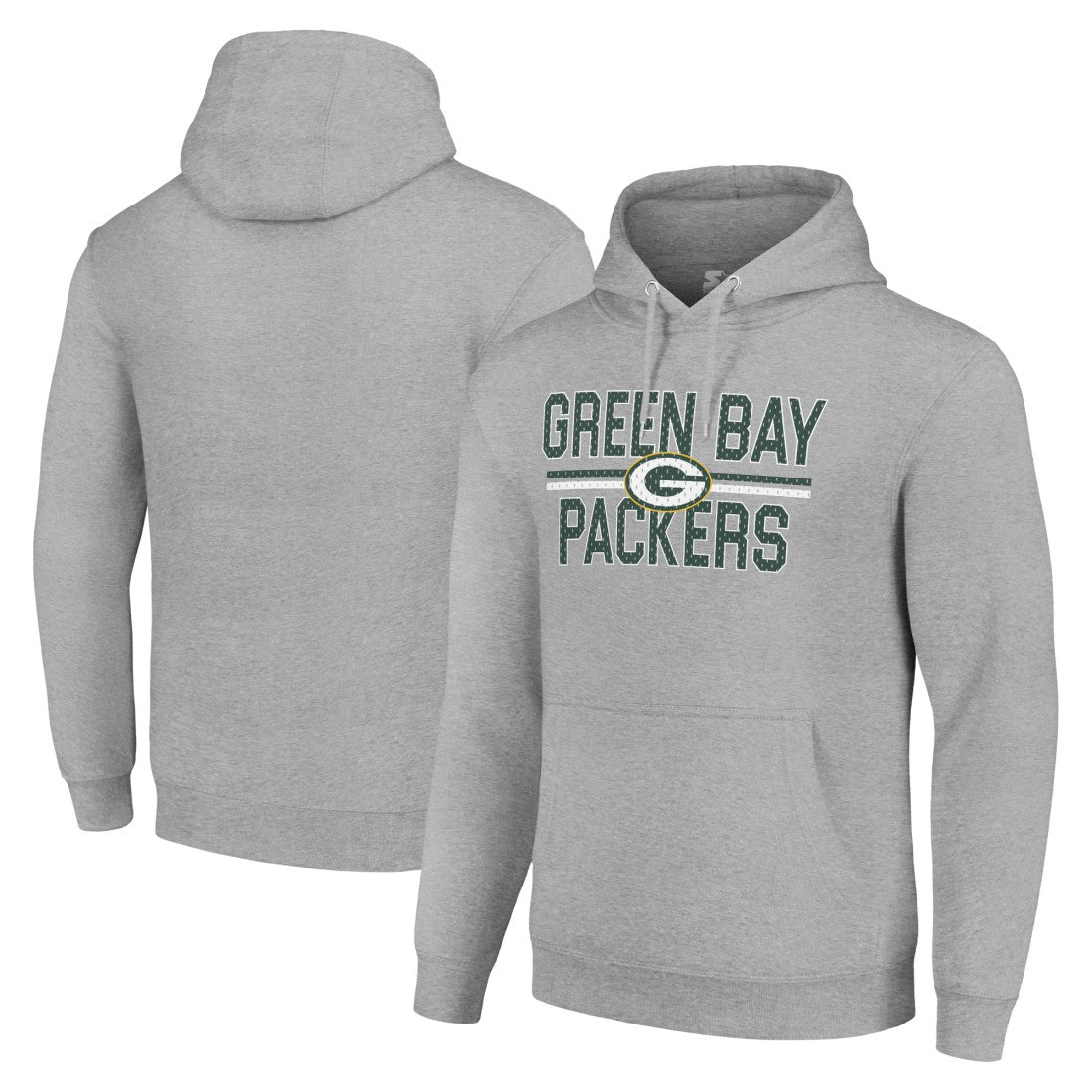 Green Bay Packers Starter Unisex Team Mesh Print Graphic Tri-Blend Pullover Hoodie - Heather Gray sale