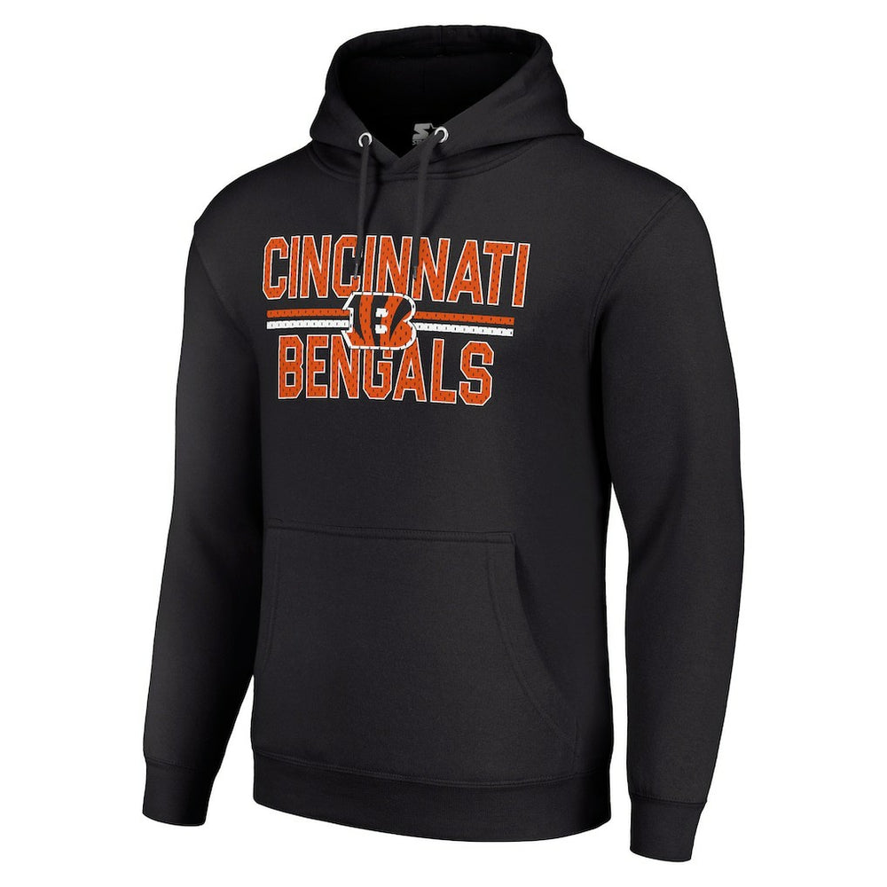 Cincinnati Bengals Starter Unisex Team Mesh Print Graphic Tri-Blend Pullover Hoodie - Black for sale