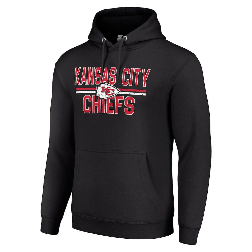 Kansas City Chiefs Starter Unisex Team Mesh Print Graphic Tri-Blend Pullover Hoodie - Black on sale