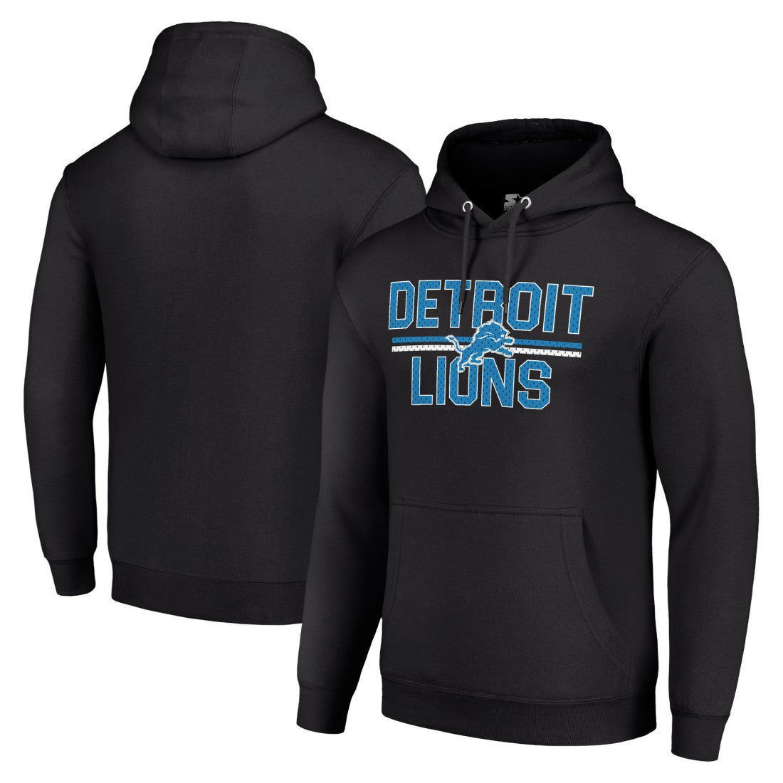Detroit Lions Starter Unisex Team Mesh Print Graphic Tri-Blend Pullover Hoodie - Black discount