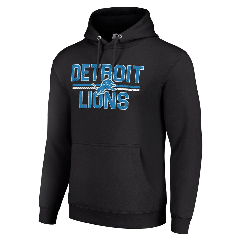 Detroit Lions Starter Unisex Team Mesh Print Graphic Tri-Blend Pullover Hoodie - Black discount