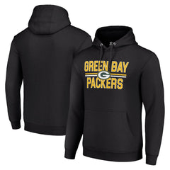 Green Bay Packers Starter Unisex Team Mesh Print Graphic Tri-Blend Pullover Hoodie - Black discount