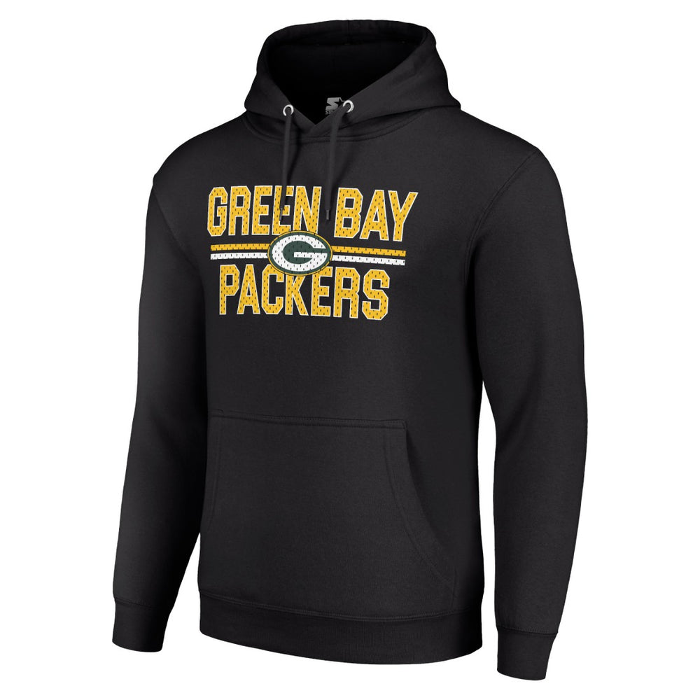 Green Bay Packers Starter Unisex Team Mesh Print Graphic Tri-Blend Pullover Hoodie - Black discount