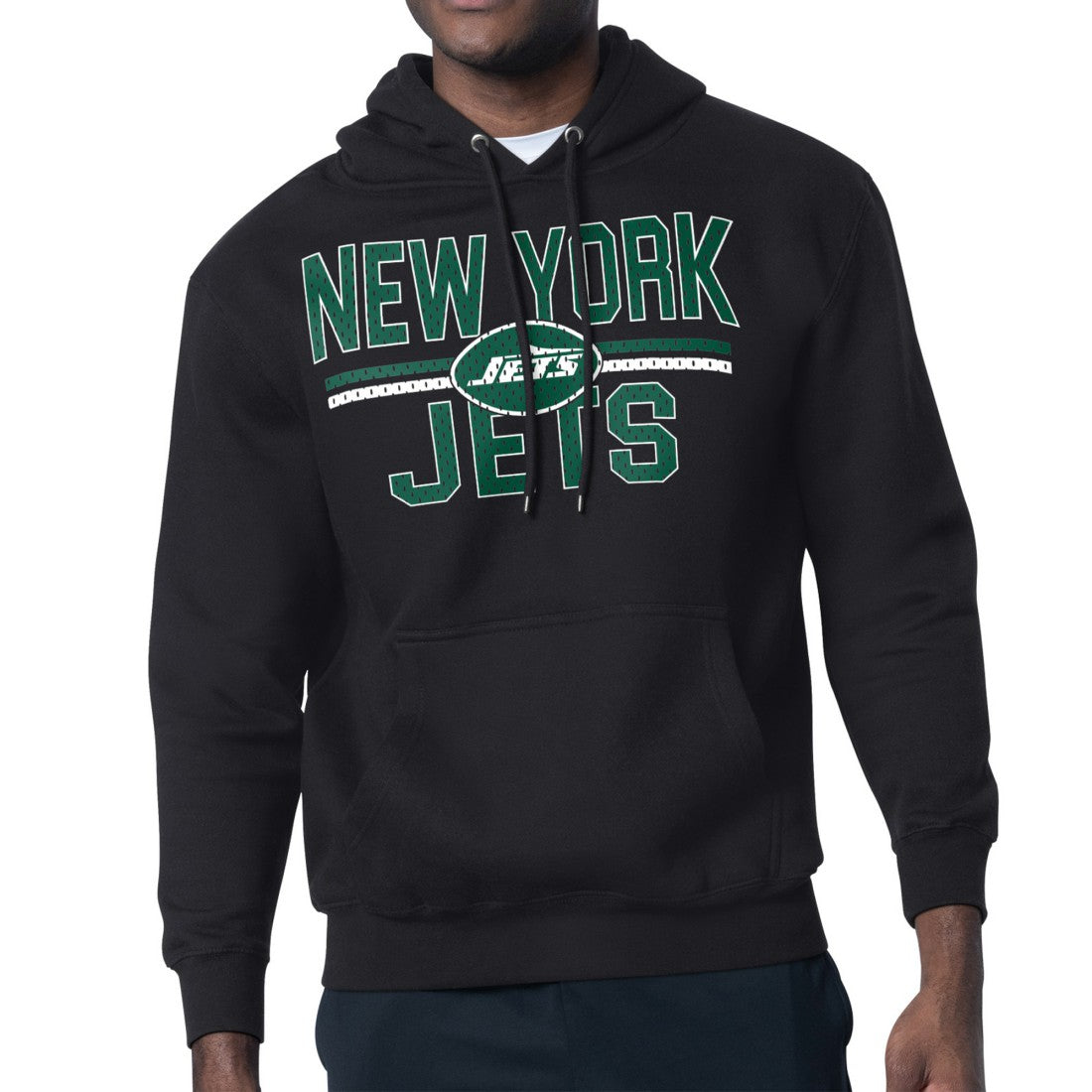 New York Jets Starter Unisex Team Mesh Print Graphic Tri-Blend Pullover Hoodie - Black sale