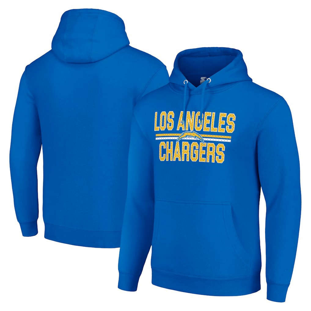 Los Angeles Chargers Starter Unisex Team Mesh Print Graphic Tri-Blend Pullover Hoodie - Royal online