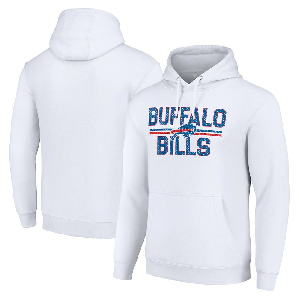 Buffalo Bills Starter Unisex Team Mesh Print Graphic Tri-Blend Pullover Hoodie - White cheap