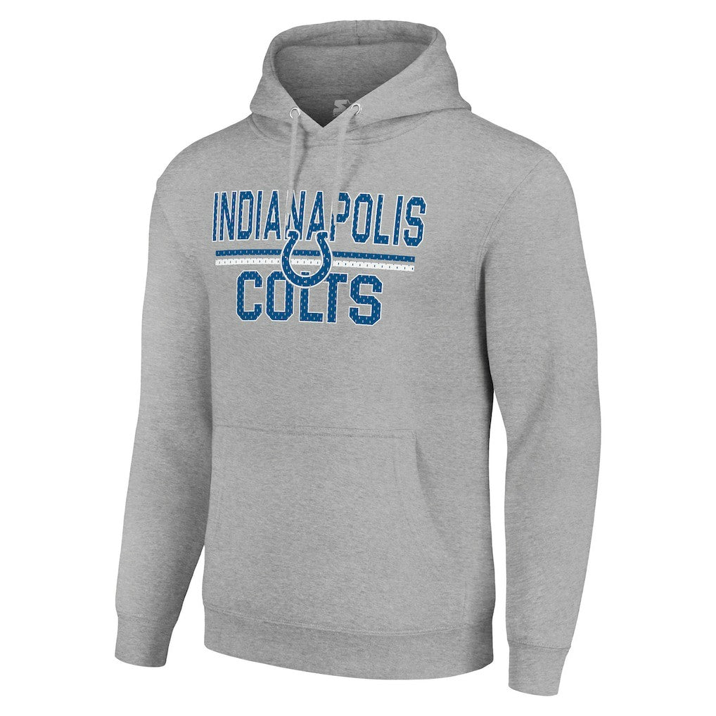Indianapolis Colts Starter Unisex Team Mesh Print Graphic Tri-Blend Pullover Hoodie - Heather Gray cheap