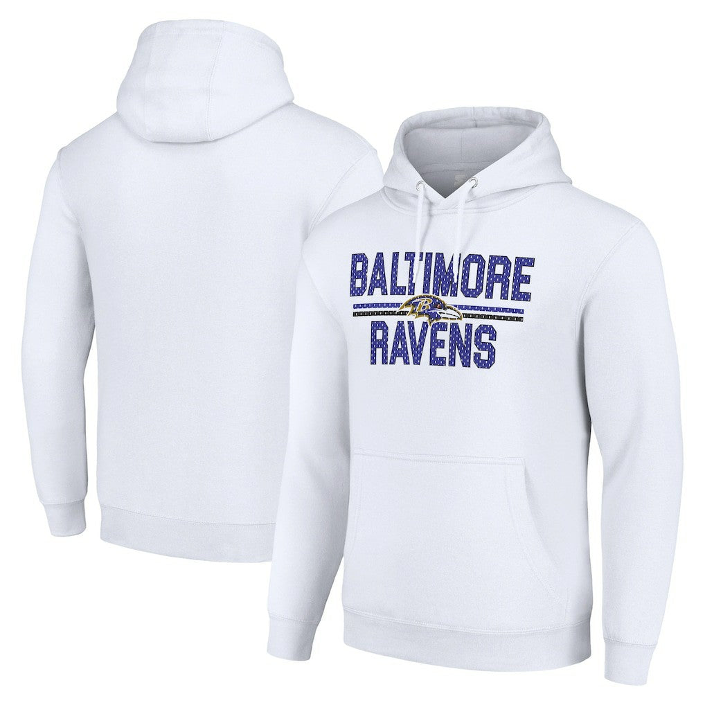 Baltimore Ravens Starter Unisex Team Mesh Print Graphic Tri-Blend Pullover Hoodie - White for sale
