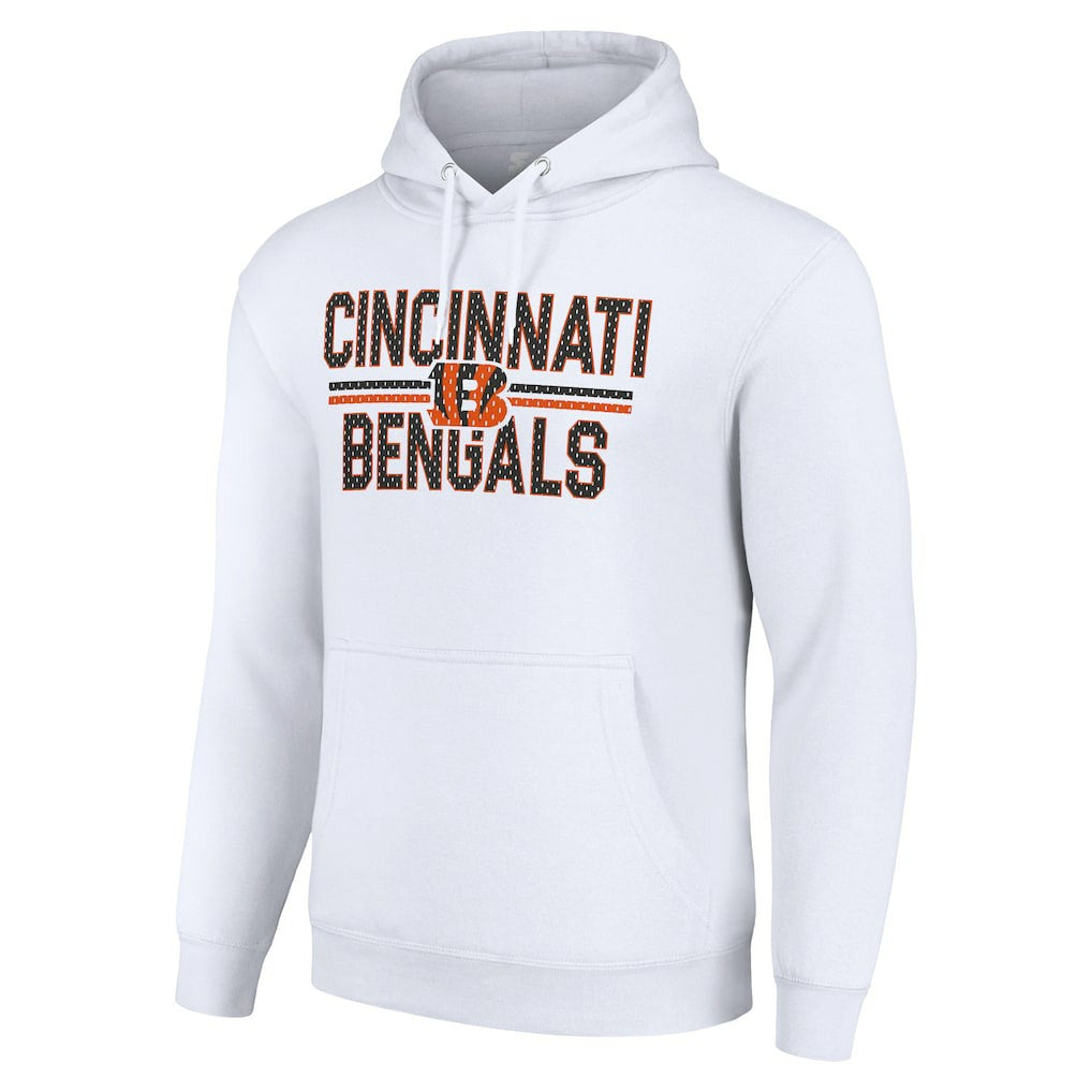 Cincinnati Bengals Starter Unisex Team Mesh Print Graphic Tri-Blend Pullover Hoodie - White discount