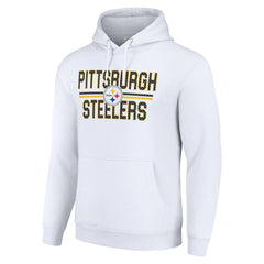 Pittsburgh Steelers Starter Unisex Team Mesh Print Graphic Tri-Blend Pullover Hoodie - White sale