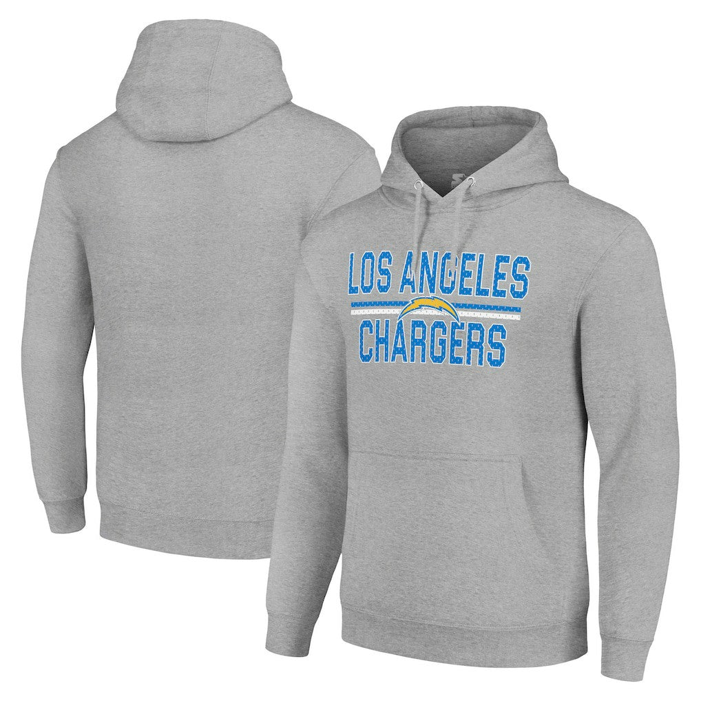 Los Angeles Chargers Starter Unisex Team Mesh Print Graphic Tri-Blend Pullover Hoodie - Heather Gray outlet