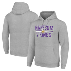 Minnesota Vikings Starter Unisex Team Mesh Print Graphic Tri-Blend Pullover Hoodie - Heather Gray on sale