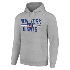 New York Giants Starter Unisex Team Mesh Print Graphic Tri-Blend Pullover Hoodie - Heather Gray on sale