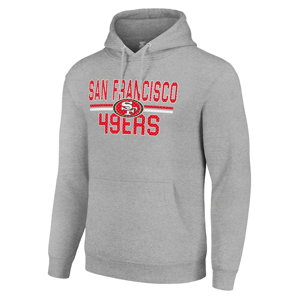 San Francisco 49ers Starter Unisex Team Mesh Print Graphic Tri-Blend Pullover Hoodie - Heather Gray sale