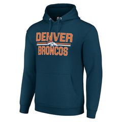 Denver Broncos Starter Unisex Team Mesh Print Graphic Tri-Blend Pullover Hoodie - Navy online
