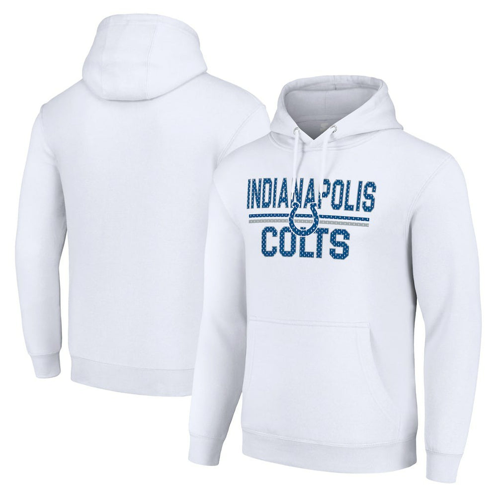 Indianapolis Colts Starter Unisex Team Mesh Print Graphic Tri-Blend Pullover Hoodie - White discount