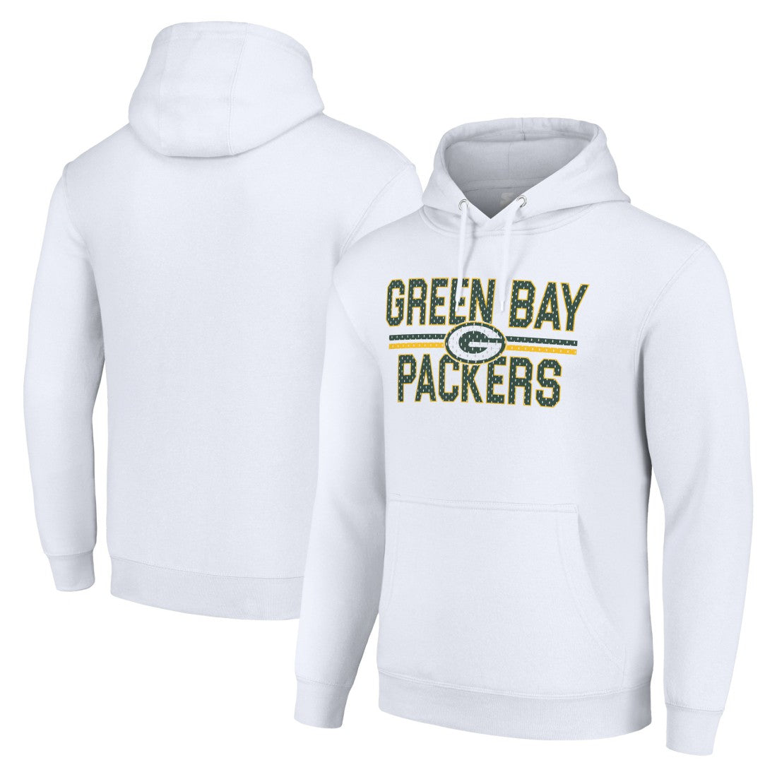 Green Bay Packers Starter Unisex Team Mesh Print Graphic Tri-Blend Pullover Hoodie - White outlet
