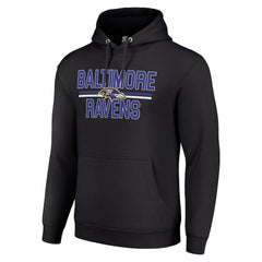 Baltimore Ravens Starter Unisex Team Mesh Print Graphic Tri-Blend Pullover Hoodie - Black on sale