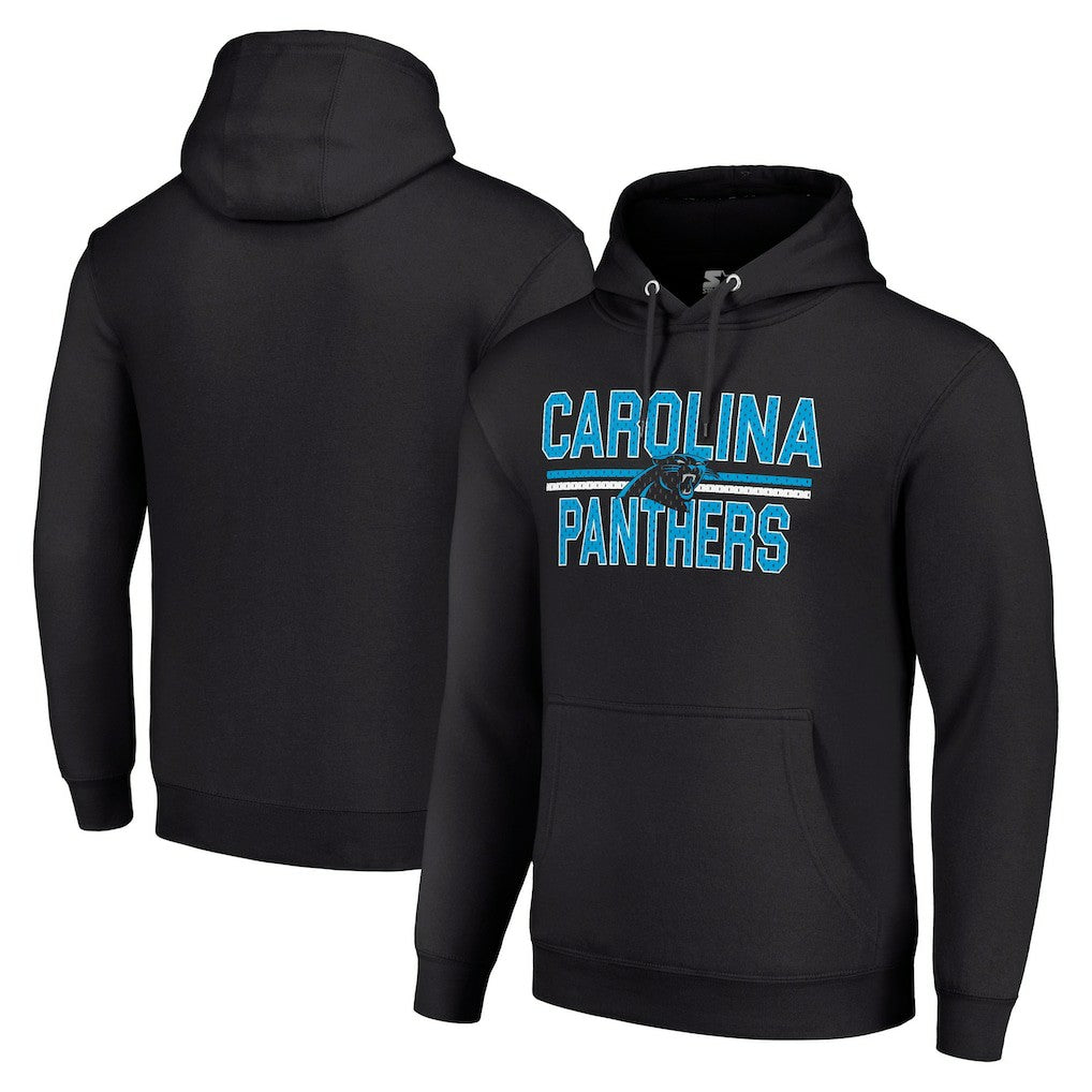 Carolina Panthers Starter Unisex Team Mesh Print Graphic Tri-Blend Pullover Hoodie - Black cheap